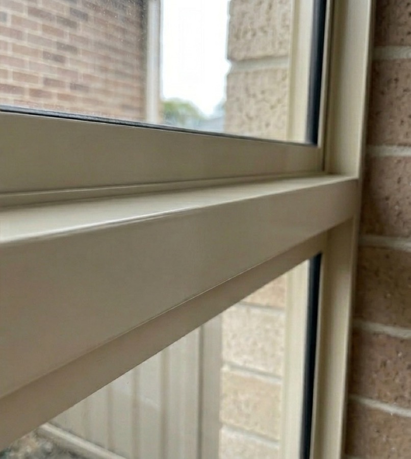 Aluminium window frame after repair