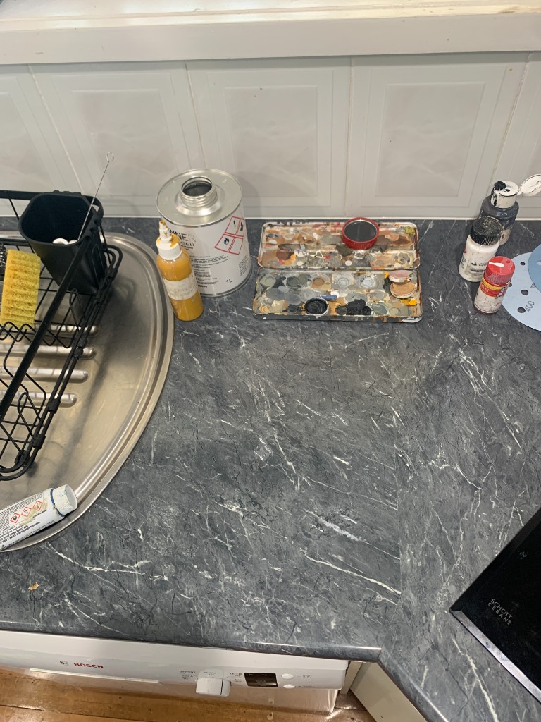 Same benchtop after colour-matched benchtop repair